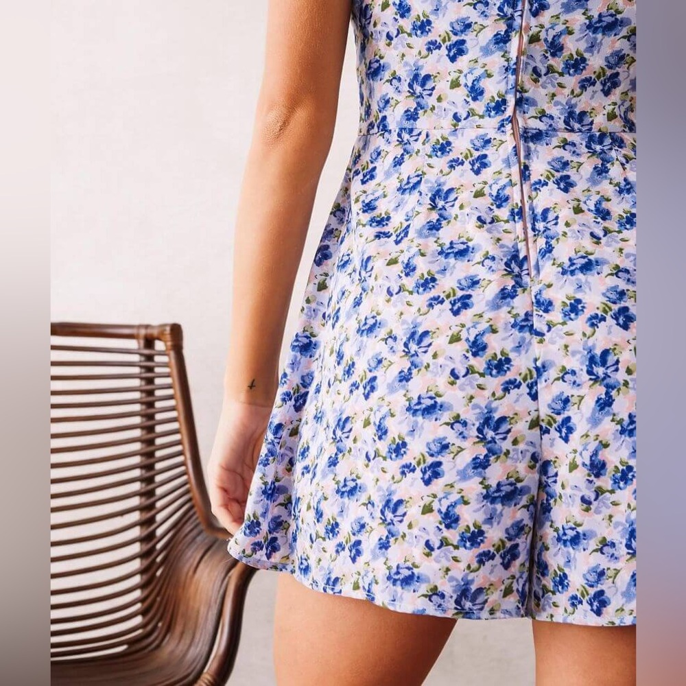 Trixxi Floral Chiffon Romper, S - Picture 4 of 5